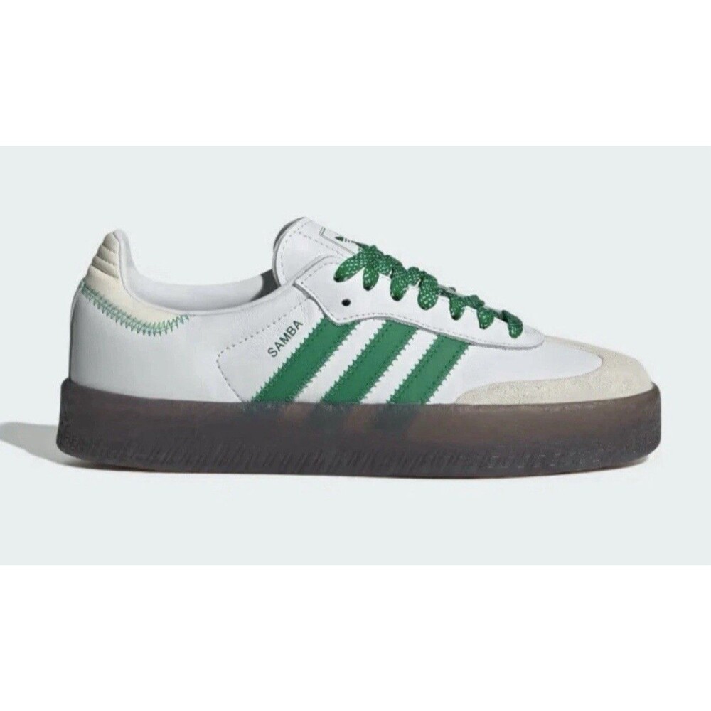 Adidas Sambae Womens Samba OG White Green Gum Bottom Sneaker Shoes Trendy IE9105